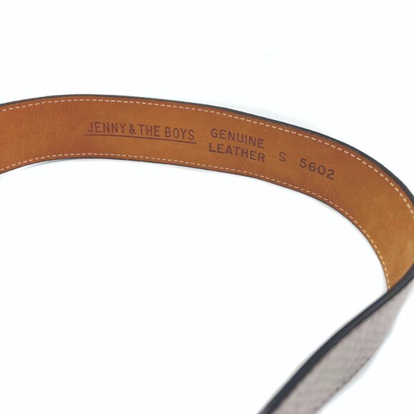 JENNY & THE BOYS Gray Reptile Embossed Leather Rustic Buckle Belt Size Small - Picture 3 of 7